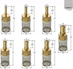 Pro-Grade Sprayer Filter Kit - 6/10/13/19mm Brass & SS Mesh for Car Detailing & Greenhouse Irrigation(14mm)