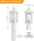 Outdoor Post Lights Outdoor Lamp Post Light Fixture, Waterproof Aluminum with Glass Outdoor Post Light Fixtures for Patio Porch Yard Doorway