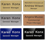 Custom Engraved Name Tag Badge for Business Personalized Metal Identification with Pin or Magnetic Backing Stainless Steel ID Badge (Rose Gold/Black, 1.5" x 3")