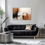 Black and White Canvas Wall Art Decor for Living Room Large Abstract Wall Art Pictures for Bedroom Brown Artwork Painting Large Modern Canvas Print for Home Office Decorations (32x48inches)