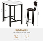 Dining Table Set, 23.6” Square Faux Marble Table with 2 PU Upholstered Backrest Chairs, 3-Piece Kitchen Dining Room Set for Small Spaces, Kitchen, Restaurant Furniture, White