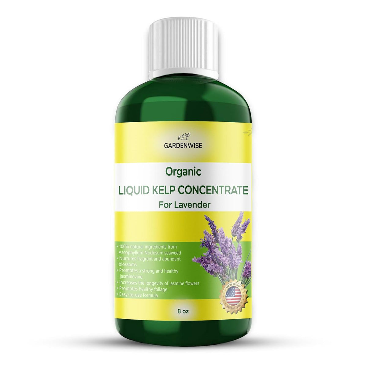 Organic Seaweed Fertilizer for Lavender - Rich Nutrients Kelp Fertilizer for Plants | Indoor & Outdoor Use - Liquid Plant Food (8 OZ)