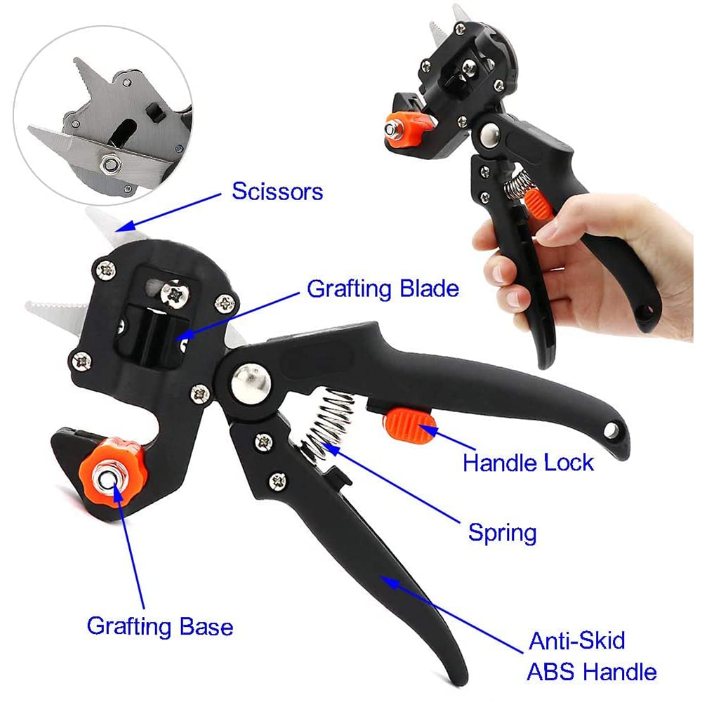 2 in 1 Grafting Tool Pruner Kit Gardening Pruning Tool for Fruit Tree Grafting Branch Trimming Cutting