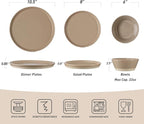 Famiware Saturn Speckled Dinnerware Sets for 4 (12 Pieces), Stoneware Plates and Bowls Dish Set - Chip and Scratch Resistant, Microwave and Dishwasher Safe, Multi-color