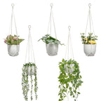 MVOVM Macrame Plant Hanger 5 Pack Hanging Planters for Indoor Plants for Window,Ceiling Crochet Handmade Hanging Plant Holder Planter Hanging Baskets for Boho Home Decor Set