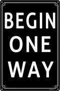 12x16" Begin One Way Parking Lot Sign - High-Intensity Grade Aluminum, Weatherproof & Fade-Resistant, Ideal for Outdoor & Indoor Use - Curbside Sign