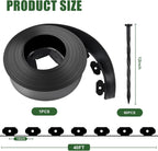 4 in Tall Landscape Edging, 40FT Plastic Garden Border Edging with 60 Anchoring Spikes, Landscape Edging Kit for Garden, Flower Beds and Lawn (Black, 4In x 40FT)