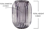 Serene Spaces Living Smoke Grey Optical Glass Votive Holder, Perfect for Weddings and Home Décor, Measures 5" Tall and 3.5" Diameter