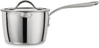 Tramontina Tempo Tri-Ply Base Stainless Steel 2-Quart Small Sauce Pan with Glass Lid, Induction-Ready Saucepan, Oven-Safe, Dishwasher-Safe