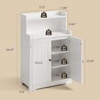 Gizoon 40" H Bathroom Storage Cabinet, Freestanding Organizer with 2 Doors, 2 Adjustable Shelves, Floor Pantry Cabinet for Dining Room, Kitchen, Living Room, Hallway, White