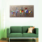 DZL Art D72550 Canvas Prints Wall Art Paintings Animal Painting Five Colorful Zebra Modern Art Stretched Ready To Hang for Living Room Bedroom Decoration
