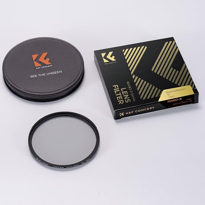 K&F CONCEPT 72mm Black Diffusion 1/2 Filter Mist Cinematic Effect Lens Filter with 28 Multi-Layer Coatings Waterproof/Scratch Resistant for Video/Vlog/Portrait Photography (Nano-X Series)