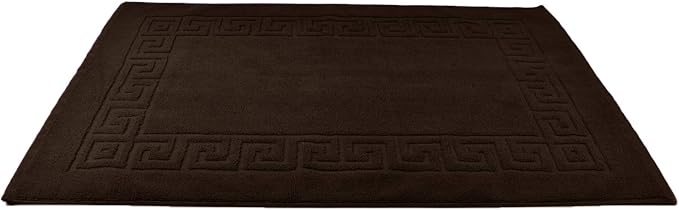 DAN RIVER Greek Bath Mat - Brown, 100% Ring Spun Cotton, Pack of 2, 20x32 inches, 800 GSM, Non-Slip, Absorbent, Quick Drying, Machine Washable Bathroom Floor Mats for Shower, Kitchen & Bath