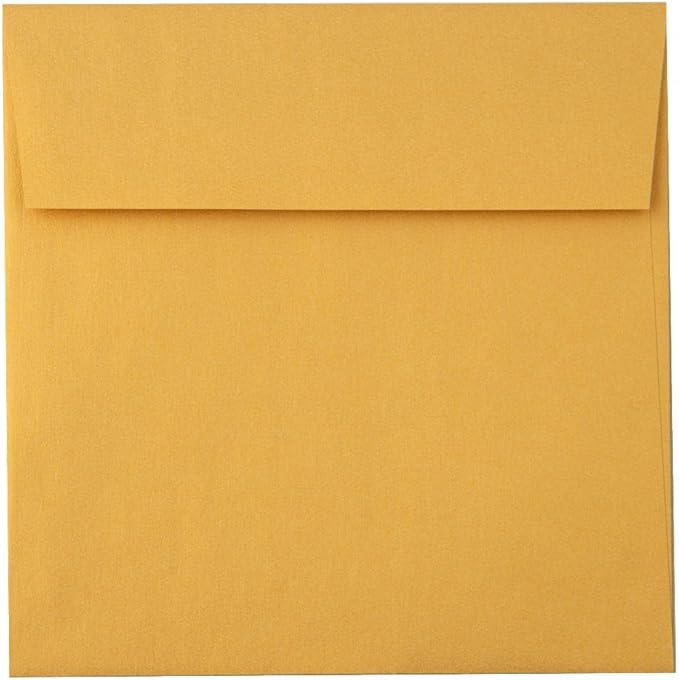 LUXPaper Square Invitation Envelopes | Peel & Press | 5 3/4" x 5 3/4" | Gold Metallic | 80lb. Text | 50 Qty