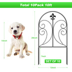 Decorative Garden Fence 10 Pack, Total 24in(H)x10ft(L) Animal Barrier Fence