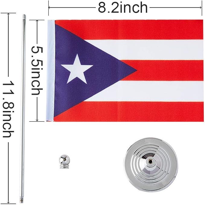 Puerto Rico Flag Puerto Rican Flags, Small Mini Puerto Rican Desk Flag, Used for Table Office Classroom Home Patriotic Events Decorations