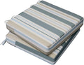 AAAAAcessories Outdoor Seat Cushions for Chairs, Waterproof, Fade-Resistant, 22" x 22" x 3", Patio Furniture Replacement Cushions, Set of 2, Slate Gray Blue Coastal Stripe