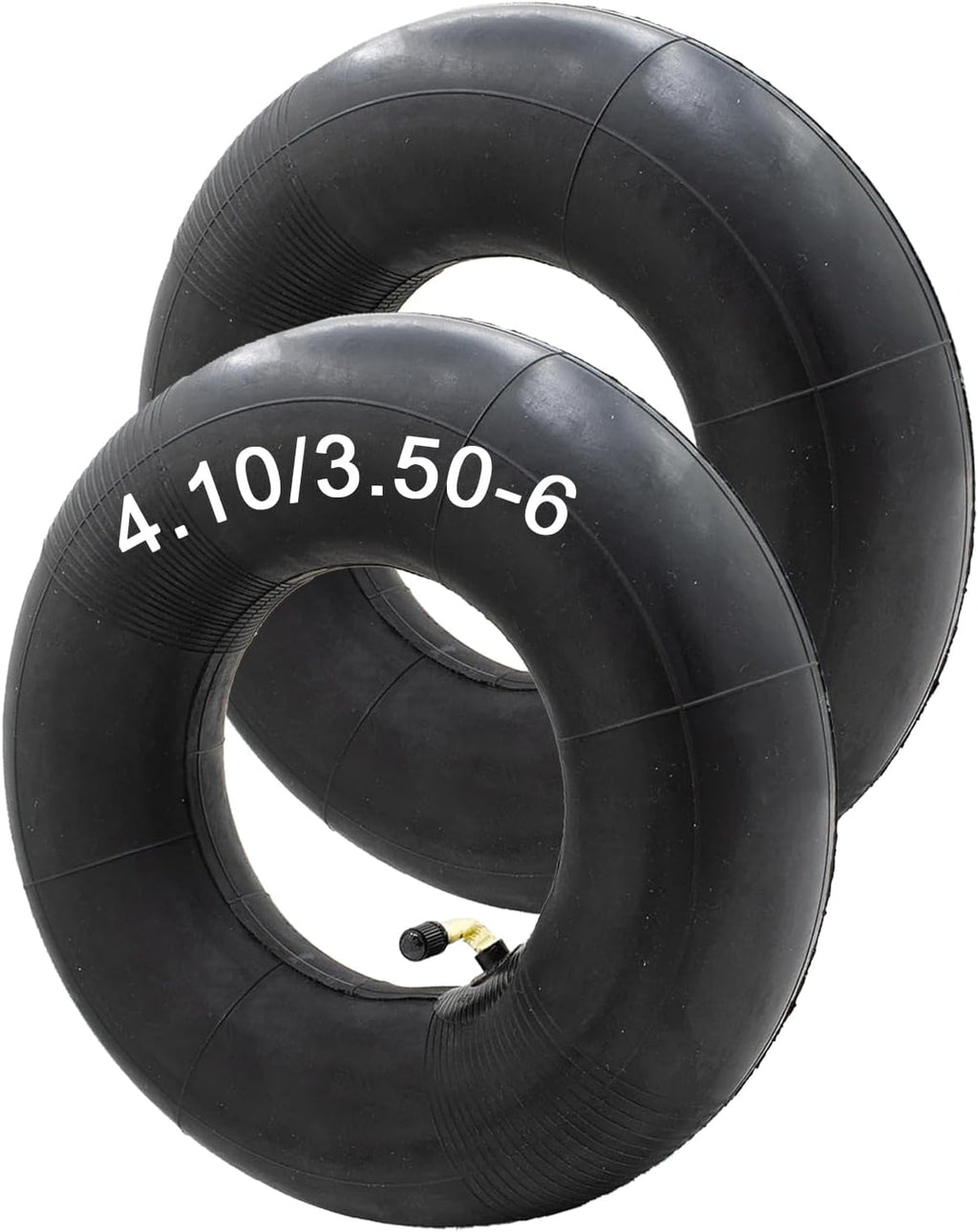 4.10/3.50-6 (13x4.00-6) Replacement Inner Tube, with TR87 Bent Metal Valve Stem fit for Wheelbarrows, Lawn Mowers, Snow Blowers,Hand Trucks, Tractors and More 3.50-6 4.00-6 4.10-6 Tire Tubes (2/Pack)