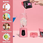 BLENDi Pro+ Portable Blender (17.5oz, Blush) – Upgraded 120W Motor, USB-C Rechargeable, Cordless Personal Blender – BPA-Free, Self-Cleaning, Travel-Friendly New 2025 Model