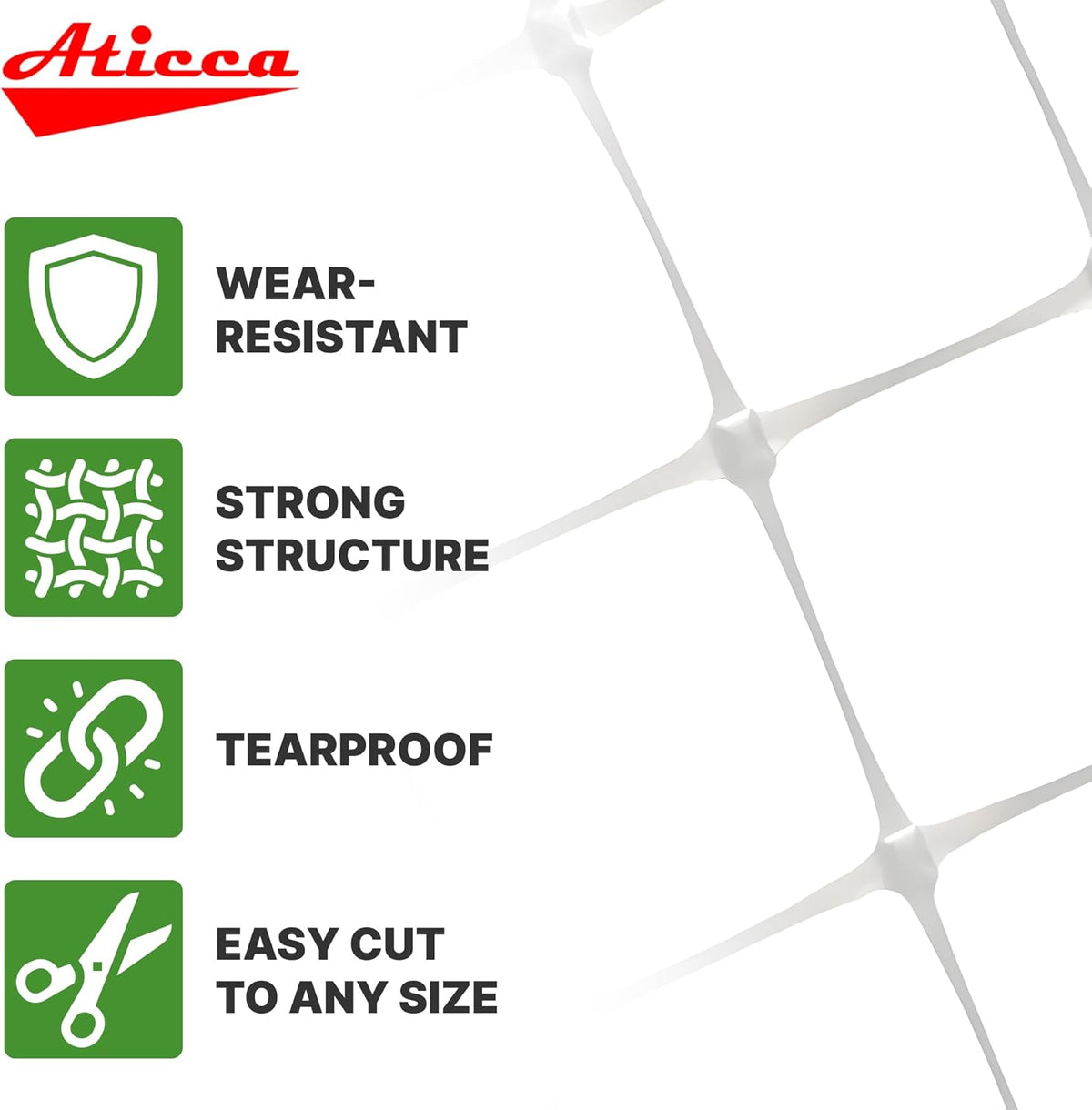 Plastic Trellis Netting 47" x 328 ft Heavy Duty Plant Support Netting White - 6 Inch Garden Trellis on Roll - Mesh for Growing Vine Climbing Plants, Flowers, Peas, and Cucumber