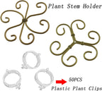 QAZXCDEW-Plant Stem Support,Vertical Growth Support,Plant Stem Holder,Combining Two Styles Delivery of 50 Plastic Plant Clips for Thriving Growth Middle and Small Climbing Plants-8pcs