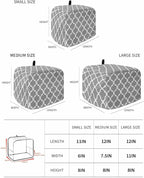Toaster Cover 4 Slice Moroccan Lattice Toaster Oven Cover with Pockets Grey Geometric Classic Dustproof Bakeware Protector Small Kitchen Appliance Dust Covers and Fingerprint Protection for Women