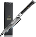 Sunnecko Paring Knife 5 Inch, Small Kitchen Knife with VG10 Damascus Steel Utility Knife with Solid Handle Fruit Knife Perfect for Cutting Fruit and Vegetables Peeling Knife with Gift Box Petty Knife
