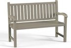 PatioZen Outdoor Bench, Waterproof & Weatherproof Garden Bench with Ergonomic Design, 2-Person Resin Bench for Porch, Deck, Patio, Outdoor, Garden & Park(Grey)