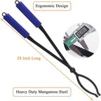 28" Firewood Tongs Log Grabber for Thick Logs Outdoor Indoor Camfire Firepit Bonfire Fireplace Tongs Heavy Duty Wrought Rustproof Safely Moves Firewood