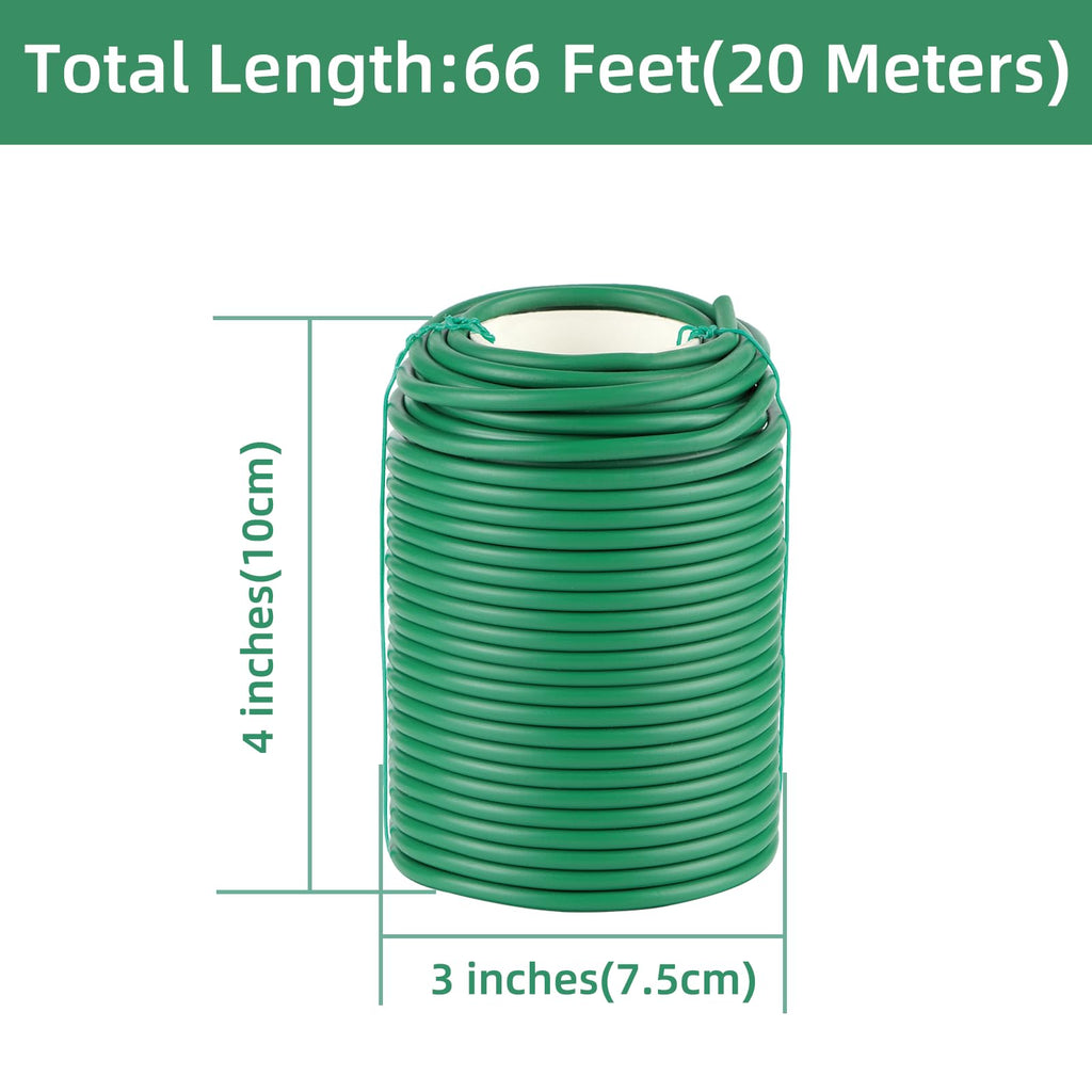 QenFree Garden Wire, 66FT Soft Plants Ties, 3.5mm Flexible Garden Ties for Climbing Plants, Vines Plant, Tomatoes, Flowers, Roses Plant Support
