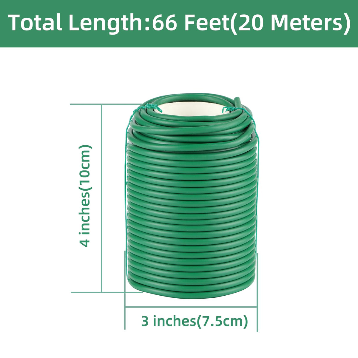 QenFree Garden Wire, 66FT Soft Plants Ties, 3.5mm Flexible Garden Ties for Climbing Plants, Vines Plant, Tomatoes, Flowers, Roses Plant Support