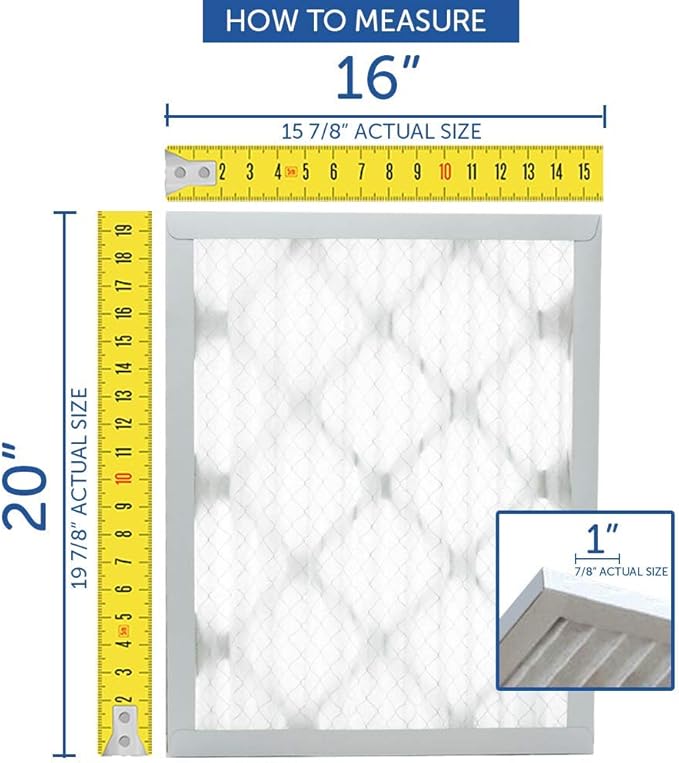 Filters Fast 28x30x2 Pleated Air Filter Merv 13, 2 Inch AC Furnace Air Filters, Made in the USA, Actual Size 27.5x29.5x1.75, 6 Pack