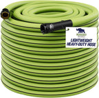 Rugged Rhino Heavy Duty Flexible Light Weight Garden Hose, 100ft x 5/8in, 4 Layer Leakproof Outdoor Gardening Tools, Watering Supplies, Powerful Water Pressure for Lawn, Flowers, Green Black