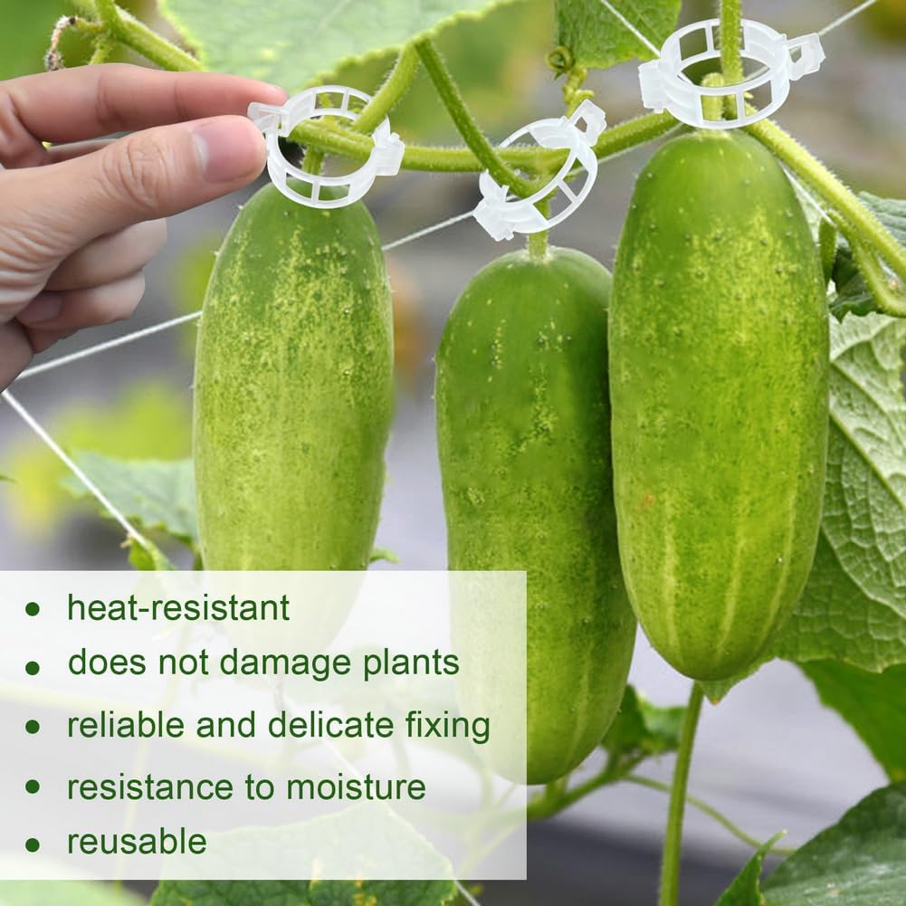 200 Pcs Plant Support Garden Clips, Tomato Clips, Crop Clips for Vine Vegetables, Fixing Tomato, Sweet Pepper, Eggplant, Makes Plants Grow Upright and Healthier