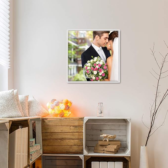 wall26 Framed Custom Canvas Wall Art for Living Room, Bedroom Canvas Prints for Home Decoration Ready to Hang - 16"x16", White Frame