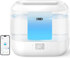 Dreo Smart Humidifier, Cool Mist Humidifiers for Bedroom, Quiet 4L Top Fill Ultrasonic Humidifiers for Home Office Plant & Baby with Nightlight, LED Display, 36H Runtime, APP/Voice Control, HM311S