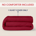 Kotton Culture 1 Pc King Size Duvet Cover Only -100% Egyptian Cotton Sateen 600 Thread Count Ultra Soft Premium Durable Comforter Cover Zipper Closure & Corner Ties (Red Burgundy, King 102"x94")