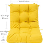 QILLOWAY Outdoor Chair Cushion for Patio Furniture, Waterproof Patio Cushions with Ties, Fade Resistant Replacement Pads for Outdoor Rocking Chairs,Yellow