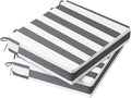 AAAAAcessories Outdoor Seat Cushions for Chairs, Waterproof, Fade-Resistant, 18" x 18" x 2", Patio Furniture Replacement Cushions, Set of 2, Gray Cabana Stripe