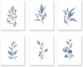 XUOIAYNB Watercolor Minimalist Leaves Wall Art Print- Living Room or Bedroom Decor, Modern Botanical Plant Canvas Print (Set of 6), Unframed, 8X10 inch 2