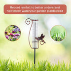 HOBYLUBY Dragonfly Rain Gauge Outdoor with 7 Inch Glass Tube