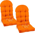 Outdoor Adirondack Chair Cushions Set of 2 Orange Waterproof High Back Chair Cushion Set Thicken Patio Lawn Replacement Cushions 47"*19.68"*3.9"