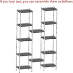 REGILLER 6 Wire Shelving Steel Storage Rack Adjustable Unit Shelves for Laundry Bathroom Kitchen Pantry Closet(White,11.7" D x 16.8" W x 63" H)