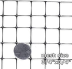 OldMacDonald Deer and Animal Fence Barrier Netting (55gr/sq m.) 7.5' x 330' (2.3m x 100m) (mesh 19x19mm) - Folded for Shipping