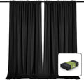 2 Panels Black Backdrop Curtain, 10 x 7 Feet Background Curtains for Parties, Weddings, Baby Showers, Bachelorette Halloween, Christmas Birthday Party Photoshoot Backdrop Curtains Decorations