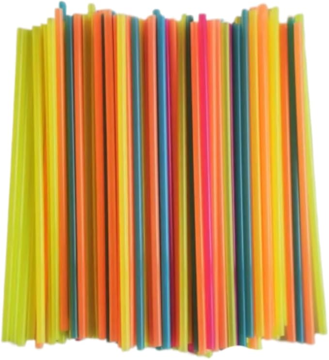 Neon Mini Sip Straws - 5 Inch Plastic Cocktail & Coffee Stirrers - 300 Straws