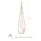Mkono Macrame Plant Hanger Indoor 35 Inch Hanging Planter Basket Ivory 1Pc