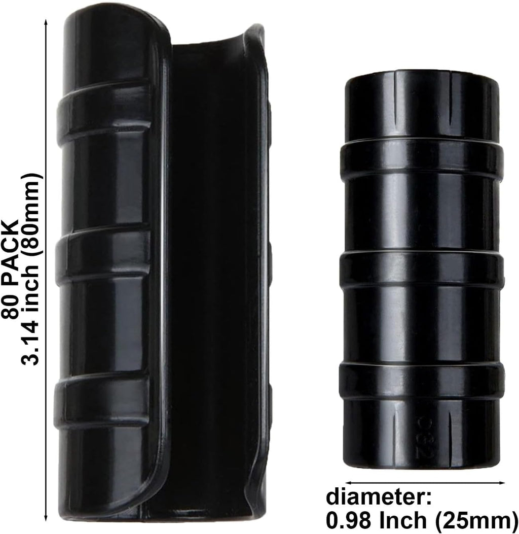 80PCS 1 inch Greenhouse Clips Black Greenhouse Clamps Black Plastic Clamps Garden Buildings Tube Clips for PVC Pipe Greenhouse Films, Sunshade Nets, Shelters, Farming, Gardening