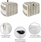 Toaster Cover 4 Slice Khaki Stripes Toaster Oven Cover with Pockets Browm Vertical Striped Dustproof Bakeware Protector Small Kitchen Appliance Dust Covers and Fingerprint Protection for Women
