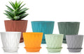 GARDIFE 7/6.5/6/5.5/5/4.5/4 inch Plant Pots, 7 Pack Flower Pots Indoor Outdoor, Planters with Drainage Holes and Tray Saucers (Color-Red)